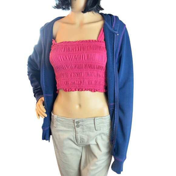 American Eagle Womens Smocked Cropped Tank Top‎ XS Y2K 2k5 milipili - Picture 1 of 9